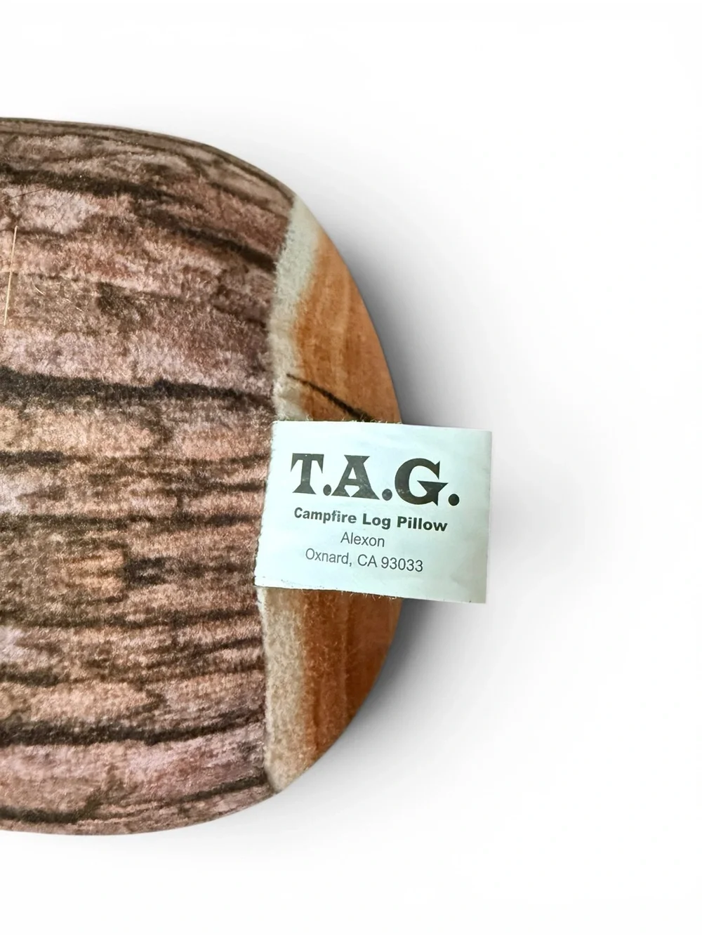 T.A.G. Campfire Log Pillow Rustic Woodland Cabin Decor Plush Cushion